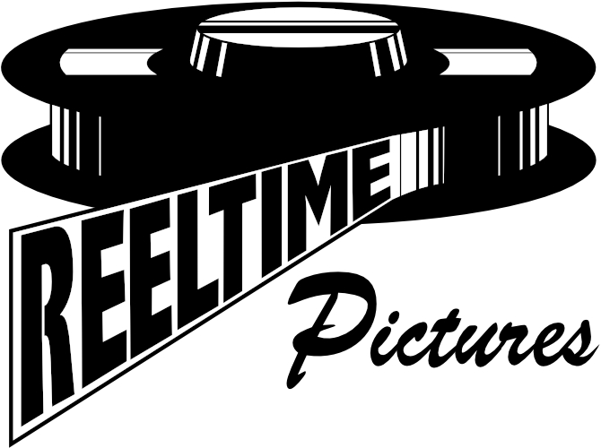 Reeltime Pictures logo: an old film reel with name